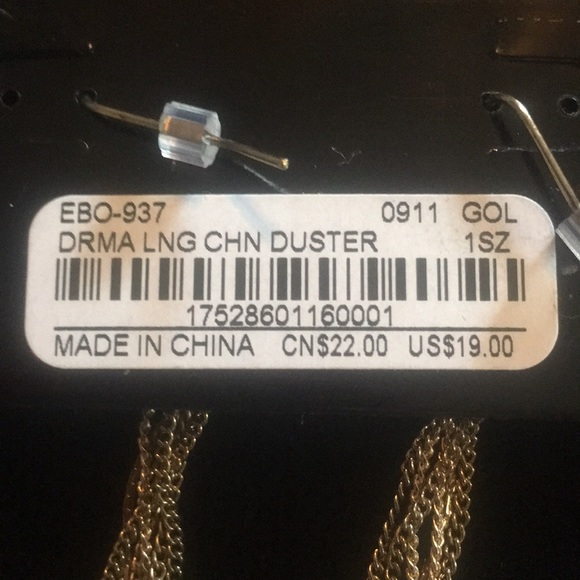 Bebe dramatic gold chain shoulder duster earrings - Picture 3 of 3